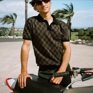 Dandy Del Mar Sebastian Knit Polo  - Onyx Large